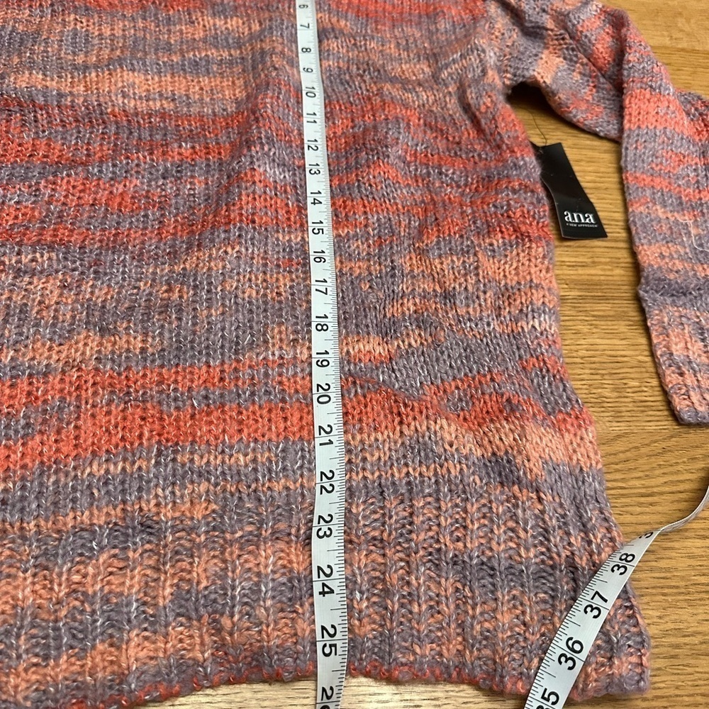 A.N.A NWT mock neck striped pastel pinks knit sweater sz L, 22”p2p - Picture 2 of 9